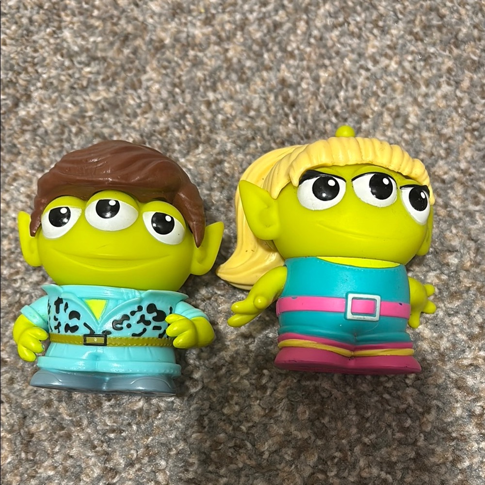 Disney Green and Blue Alien Action Figures
